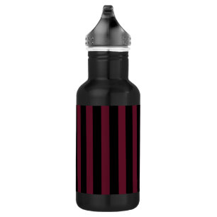 Burgund und schwarze Streifen Edelstahlflasche