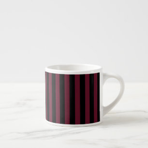 Burgund und schwarze Streifen Espressotasse