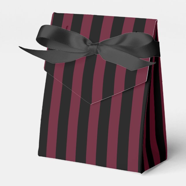 Burgund und schwarze Streifen Geschenkschachtel (Vorderseite)