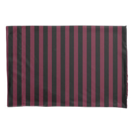Burgund und schwarze Streifen Kissenbezug
