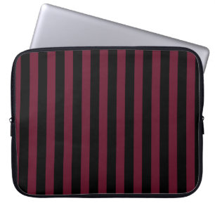 Burgund und schwarze Streifen Laptopschutzhülle