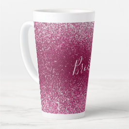 Burgund und Silberner Glitzer Milchtasse