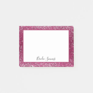 Burgund und Silver Glitzer Post-it Klebezettel