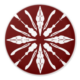 Burgund und Weiß Keramikknauf