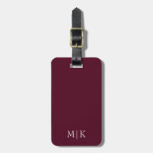 Burgund und Weiß | Modernes Monogramm