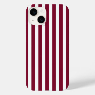 Burgund und weiße Candy-Streifen Case-Mate iPhone 14 Hülle
