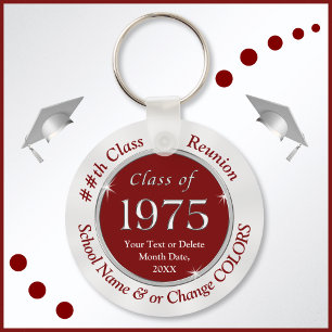 Burgund und Weiße Klasse von 1975 Geschenke, Schlü Schlüsselanhänger