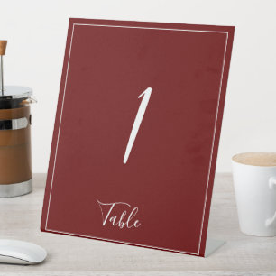 Burgund und Weiße Minimalistische Hochzeit Sockelschild