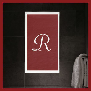 Burgund und Weißes Mit Monogramm Papierhandtuch Serviette