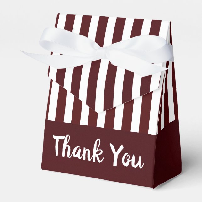 Burgund und Weißstreifen Geschenkschachtel (Vorderseite)