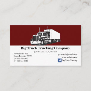 Burgund und White Trucking Company Visitenkarte