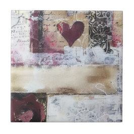 Burgund Valentine Design Serie 14 Fliese