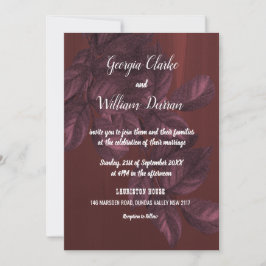 Burgund Verlasse Rustic Vintage Wedding Einladung