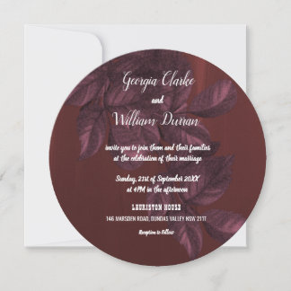 Burgund Verlasse Rustic Vintage Wedding Einladung