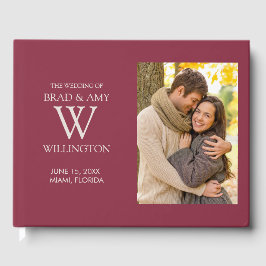 Burgund Verlobung Foto Wedding Bride Groom Gästebuch
