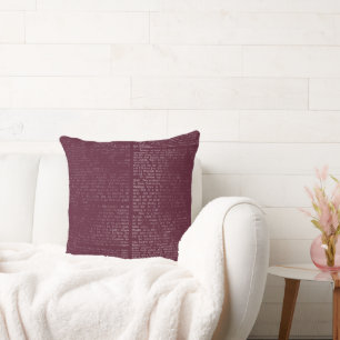 Burgund Vintage Kalligrafie Kissen