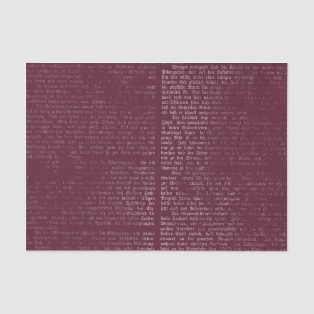 Burgund Vintage Kalligrafie Seidenpapier (Vorderseite)