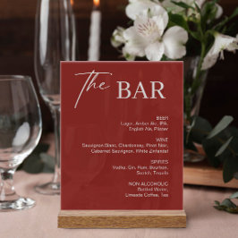 Burgund Weihnachts-Bar Acrylschild