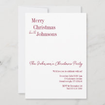 Burgund Weihnachts-Minimal-Party