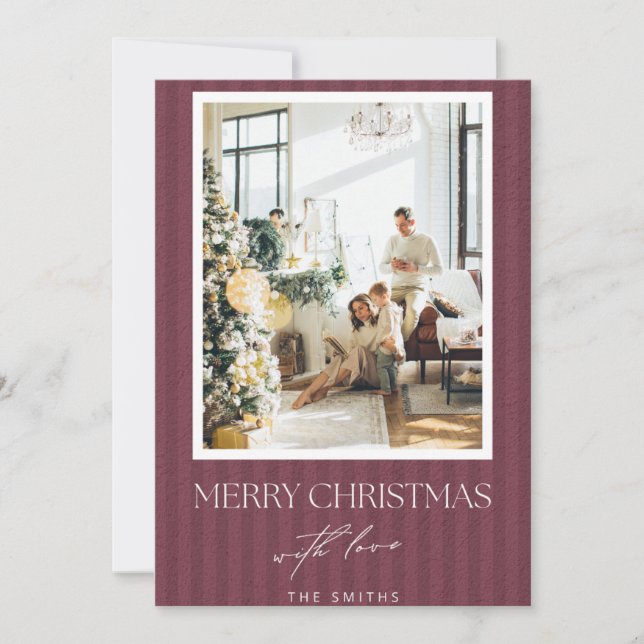 Burgund Weihnachtskarte Feiertagskarte (Vorderseite)