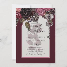 Burgund Wein Blumenzwiebeln Herbst Winter INVITE Einladung