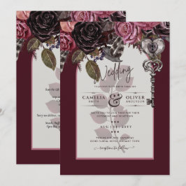 Burgund Wein Blumenzwiebeln Herbst Winter INVITE Einladung