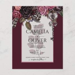Burgund Wein Blumenzwiebeln Herbst Winter INVITE Flyer