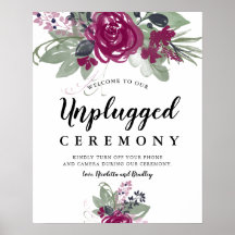 Burgund Wein Flora Boho Hochzeitszeichen Boho