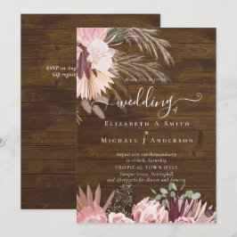 Burgund Wein Pampas Tropische Hochzeit