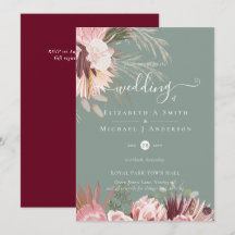 Burgund Wein Pampas Tropische Hochzeit