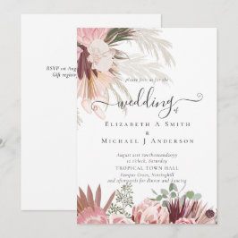 Burgund Wein Pampas Tropische Hochzeit