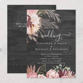 Burgund Wein Pampas Tropische Hochzeit