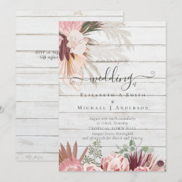 Burgund Wein Pampas Tropische Hochzeit