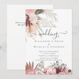 Burgund Wein Pampas Tropische Hochzeit