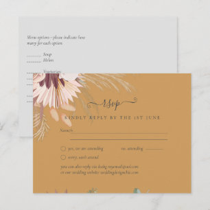 Burgund Wein Pampas Tropische Hochzeit Postkarte