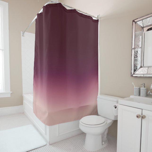 Burgund Wein Rot Ombre Elegant Gradient Duschvorhang (Beispiel)