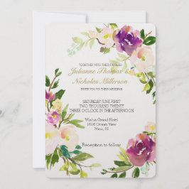 Burgund Wein und Rosa Blumenzwiebelblume Einladung