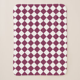 Burgund-Weiß-Schachbrett-Diamantmuster Sherpadecke