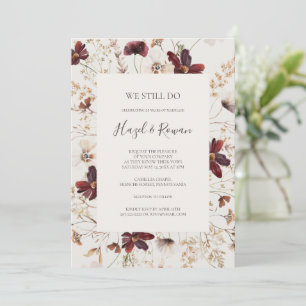 Burgund Wildblume Beige wir immer noch Vow Erneuer Einladung