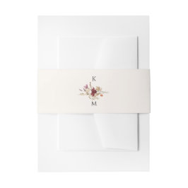 Burgund Wildblume Elegante Hochzeit im Herbst Einladungsbanderole