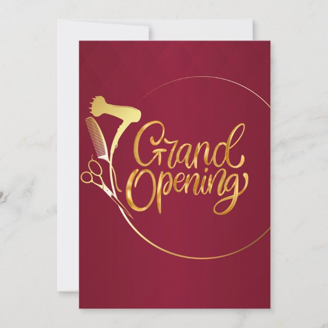 Burgund Wine & Golden Beauty Salon Grosse Einladung (Vorderseite)