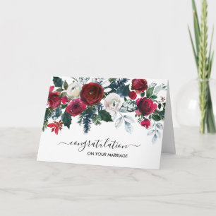 Burgund Winter Blume Gratulationskarte Karte