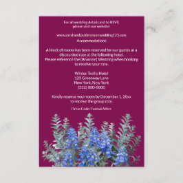 Burgund Winter Wedding mit Bluebonnet Begleitkarte