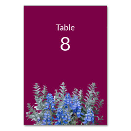 Burgund Winter Wedding mit Bluebonnet Tischnummer