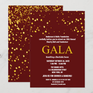 Burgund Wohltätigkeit Ball Corporate Fundraising-P Einladung