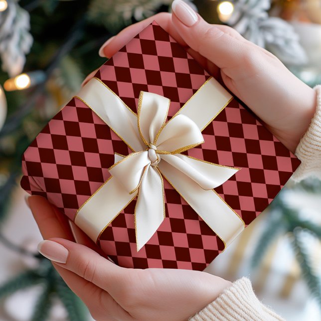 Burgunder Argyle-Geschenkpapier Geschenkpapier (Von Creator hochgeladen)