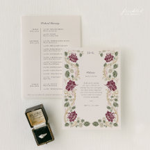 Burgunder Art Nouveau Hochzeitsplan