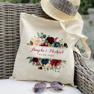 Burgunder Blumen Brautjungfer-Tasche Tragetasche