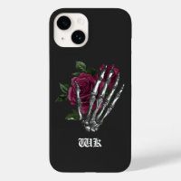 Burgunder Blumen-Skelett-Gotik