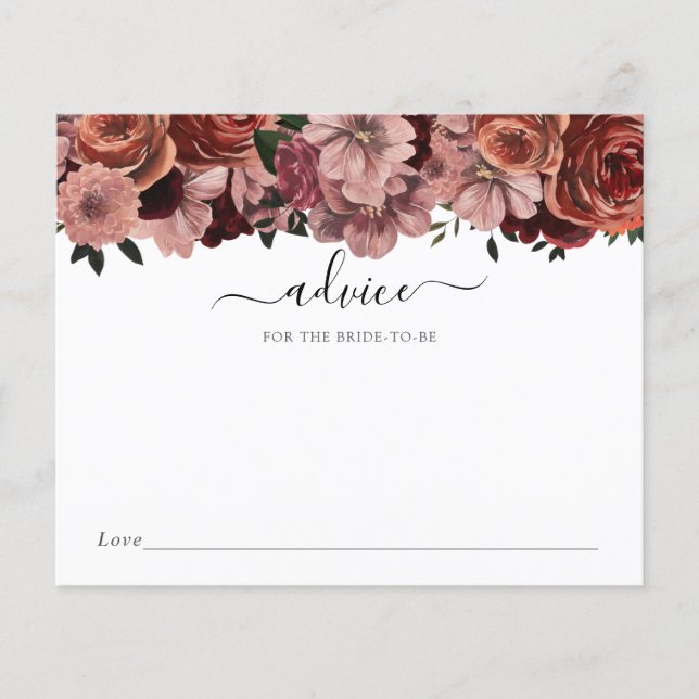 Burgunder Blumenberater für die zukünftige Braut (Vorderseite)